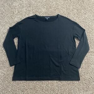 Eileen Fisher Pullover Womens‎ XS Long Sleeve Pocket Tencel Lyocell Spandex Top